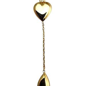 18 Karat Yellow Gold Heart Drop Pendant #23673